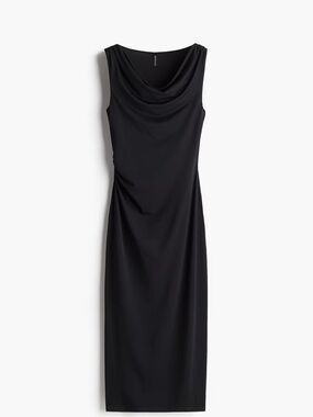 NWOT H&M Black Sleeveless Cowl Neck Maxi Dress